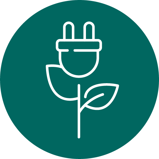 Graphic of a plant with a plug shape at the top